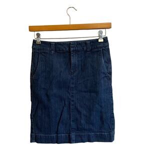 Eddie Bauer 2 denim mini skirt pencil casual classic blue
